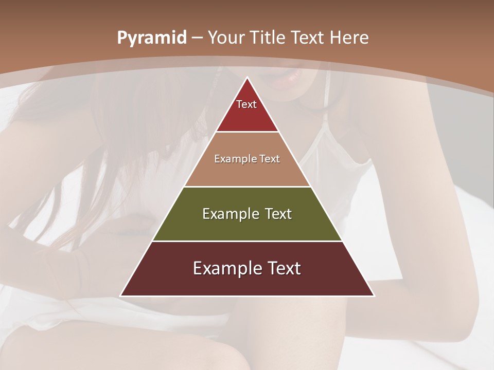 A Woman Sitting On A Bed With Her Stomach Exposed PowerPoint Template