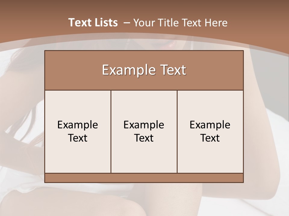 A Woman Sitting On A Bed With Her Stomach Exposed PowerPoint Template