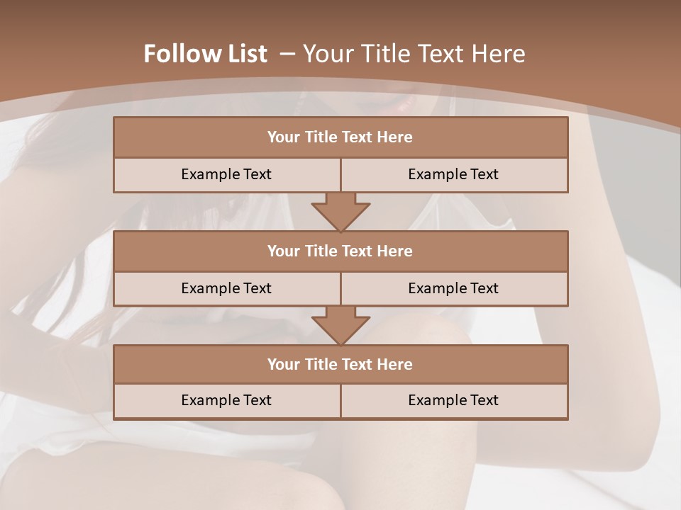 A Woman Sitting On A Bed With Her Stomach Exposed PowerPoint Template