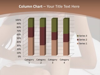 A Woman Sitting On A Bed With Her Stomach Exposed PowerPoint Template