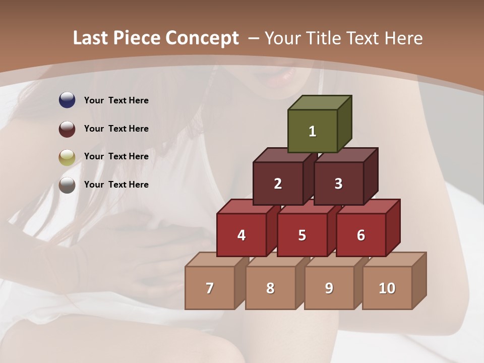 A Woman Sitting On A Bed With Her Stomach Exposed PowerPoint Template