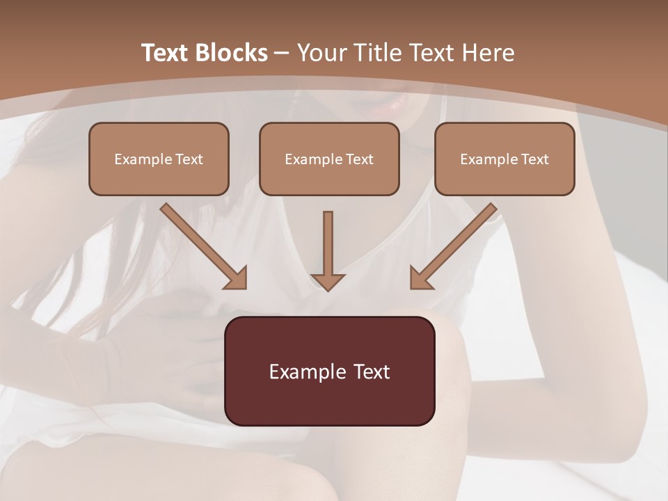 A Woman Sitting On A Bed With Her Stomach Exposed PowerPoint Template