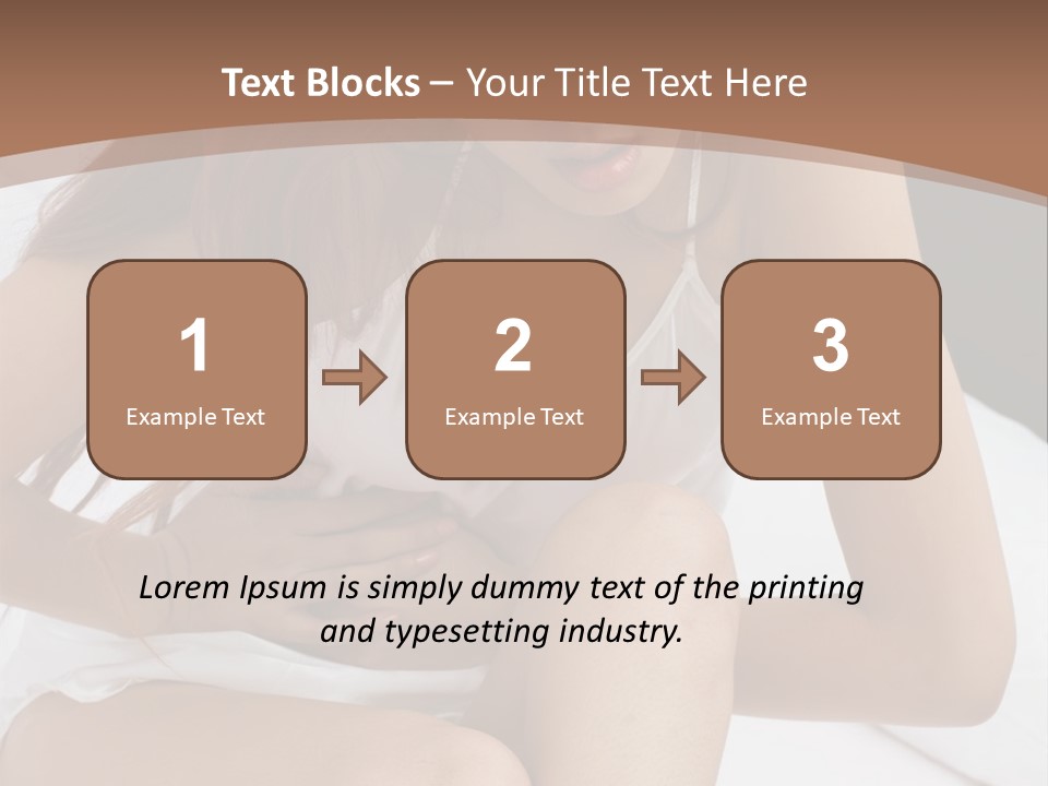A Woman Sitting On A Bed With Her Stomach Exposed PowerPoint Template