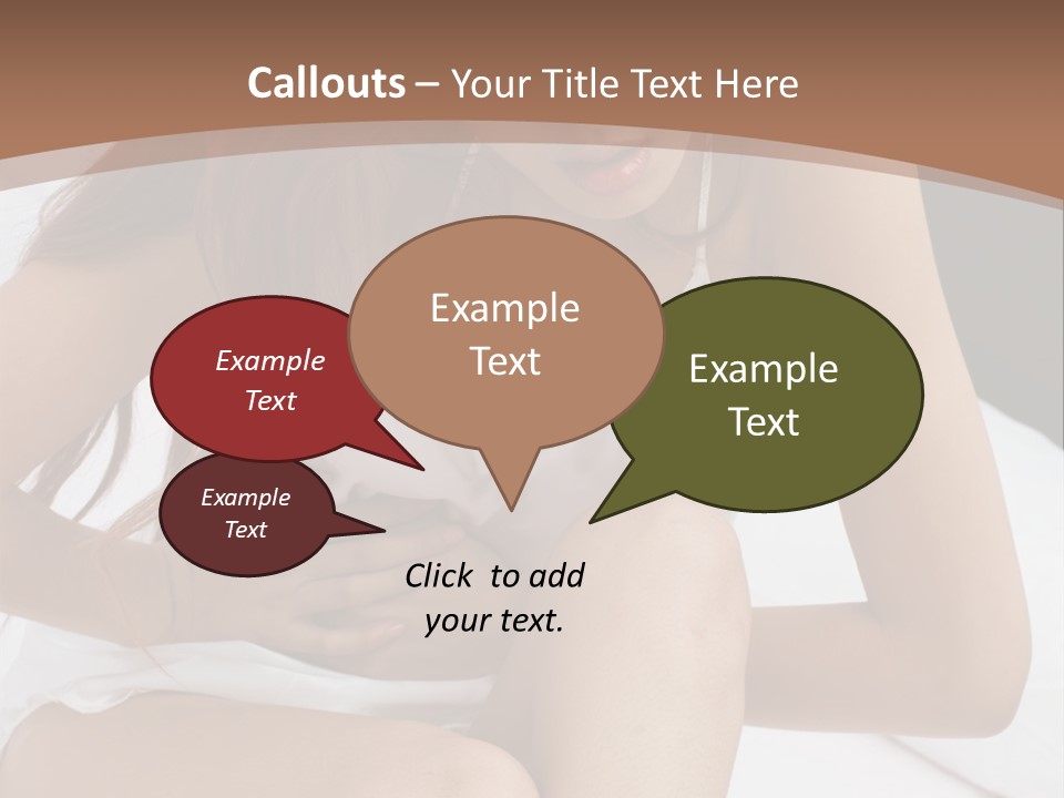 A Woman Sitting On A Bed With Her Stomach Exposed PowerPoint Template