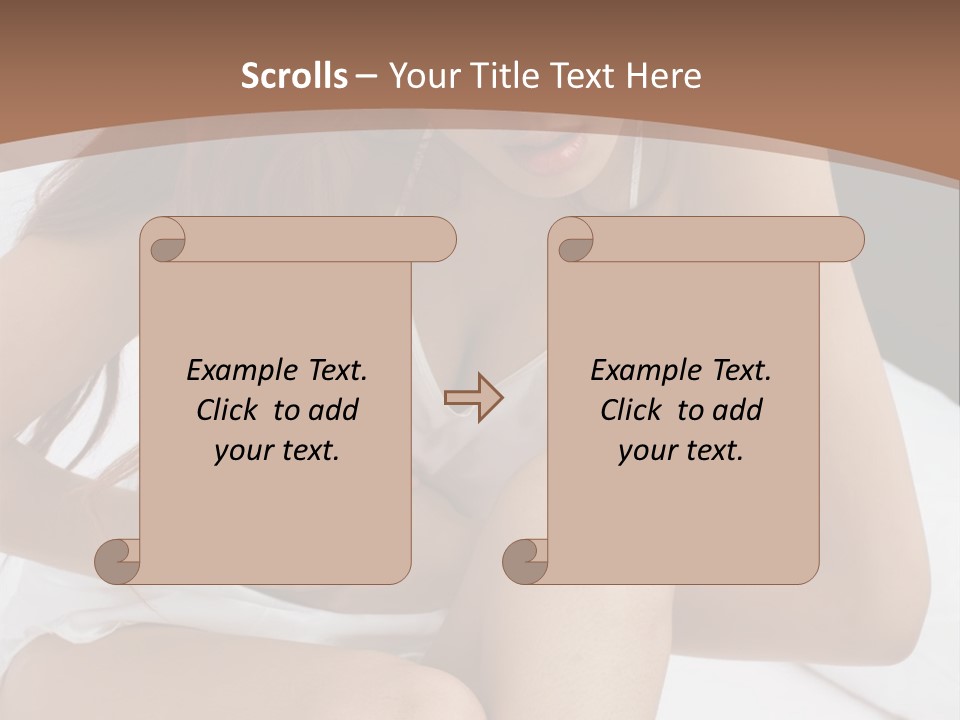 A Woman Sitting On A Bed With Her Stomach Exposed PowerPoint Template