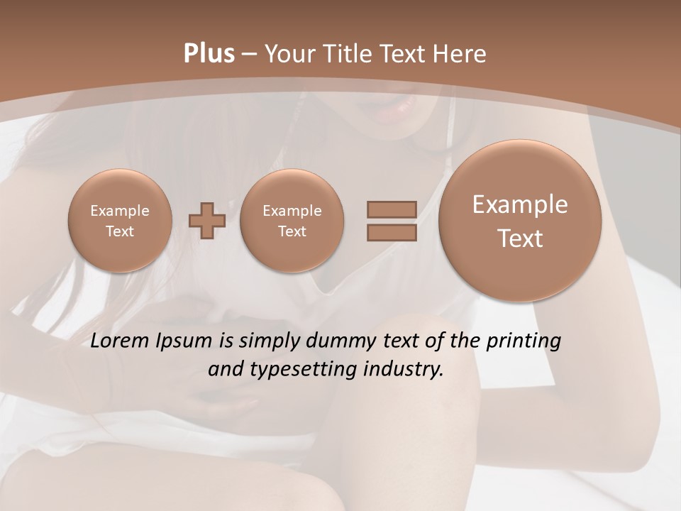 A Woman Sitting On A Bed With Her Stomach Exposed PowerPoint Template
