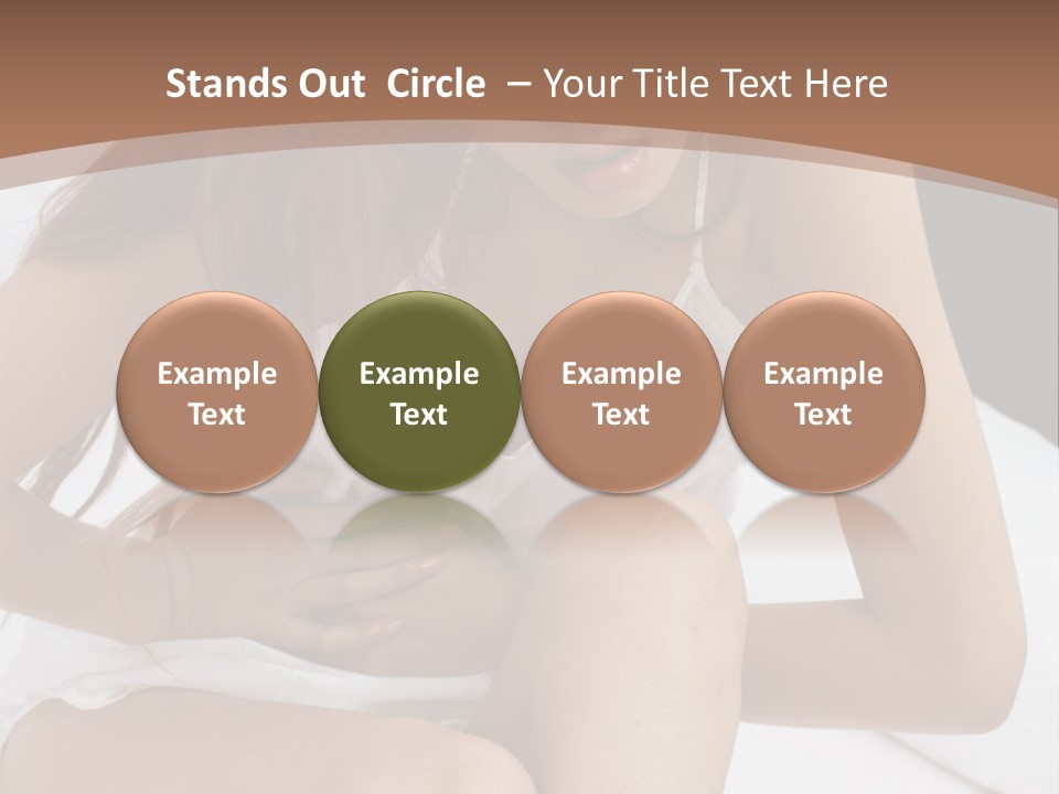 A Woman Sitting On A Bed With Her Stomach Exposed PowerPoint Template