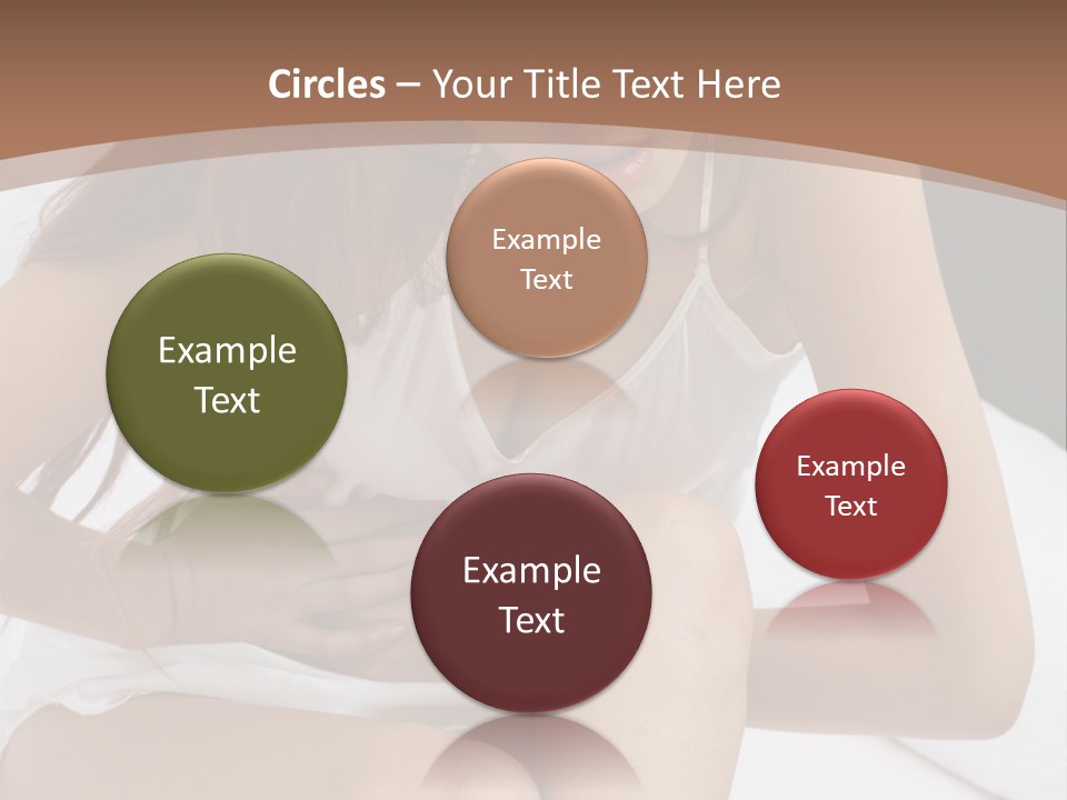 A Woman Sitting On A Bed With Her Stomach Exposed PowerPoint Template
