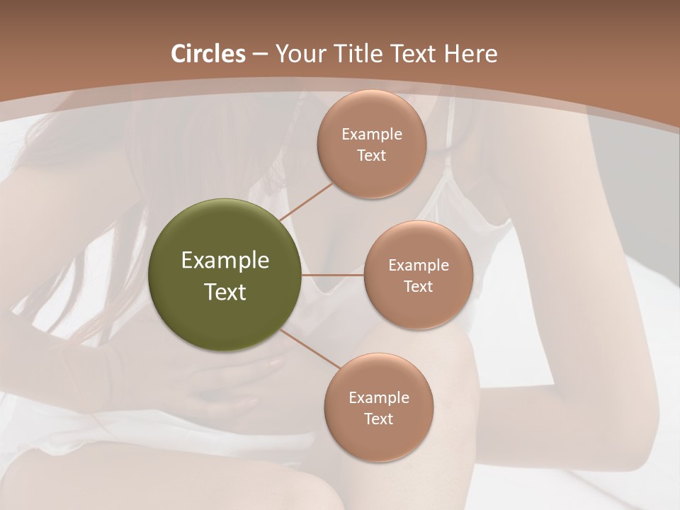A Woman Sitting On A Bed With Her Stomach Exposed PowerPoint Template