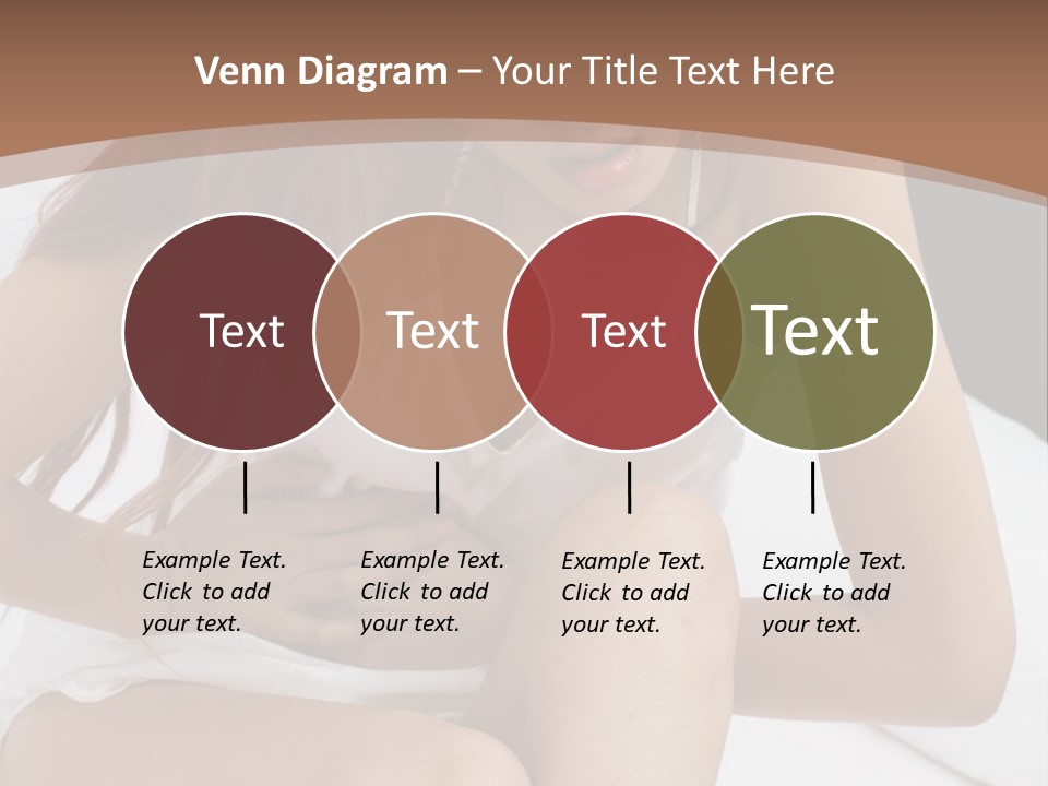 A Woman Sitting On A Bed With Her Stomach Exposed PowerPoint Template