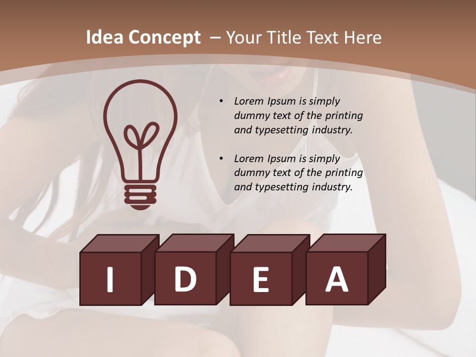 A Woman Sitting On A Bed With Her Stomach Exposed PowerPoint Template