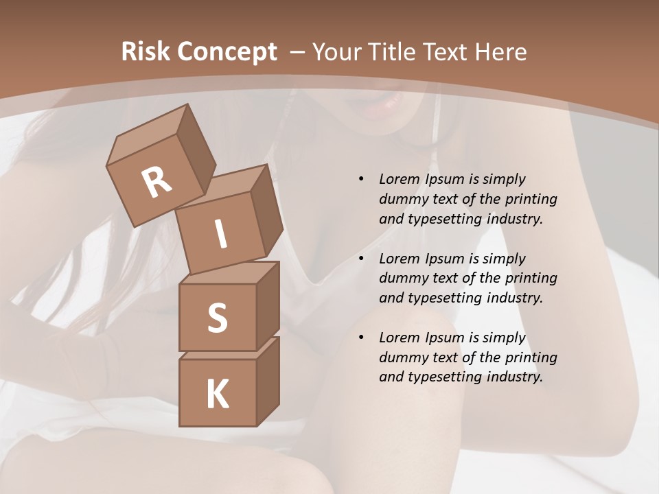 A Woman Sitting On A Bed With Her Stomach Exposed PowerPoint Template