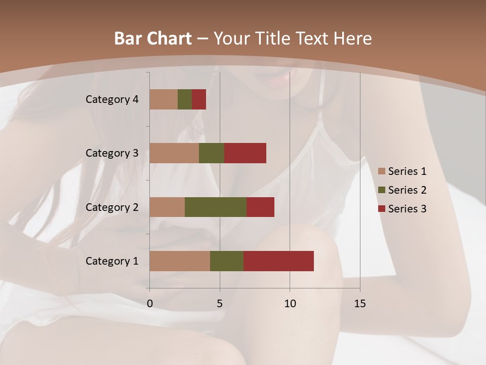 A Woman Sitting On A Bed With Her Stomach Exposed PowerPoint Template