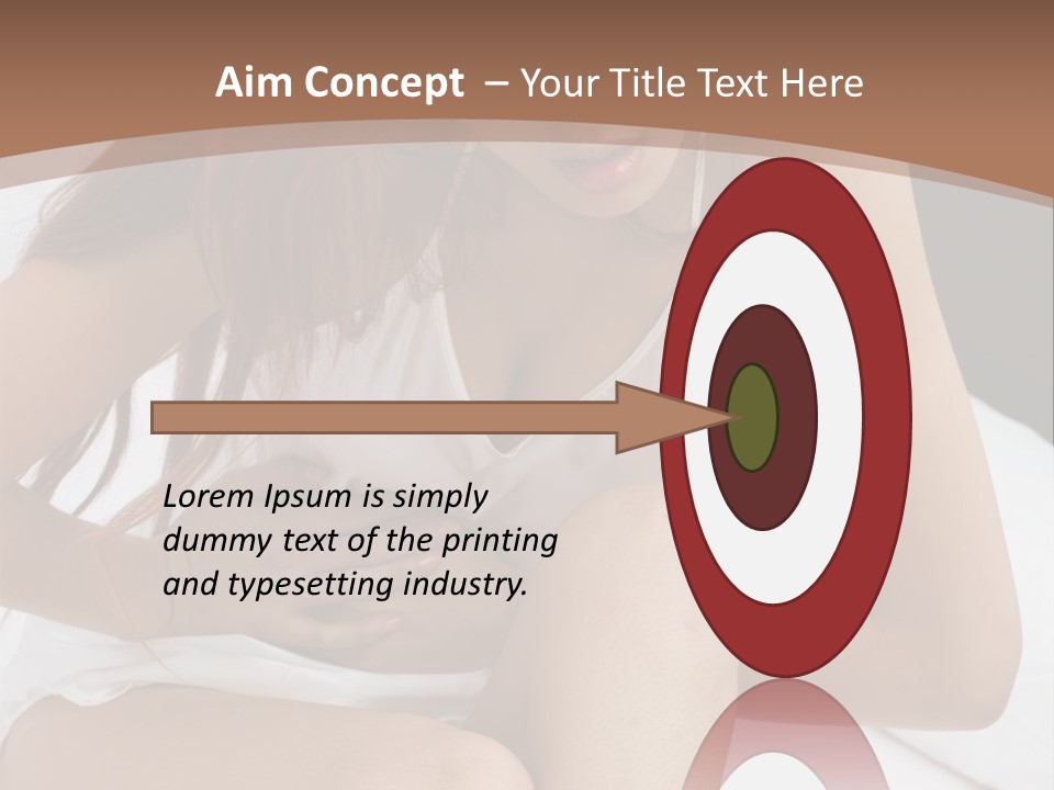A Woman Sitting On A Bed With Her Stomach Exposed PowerPoint Template