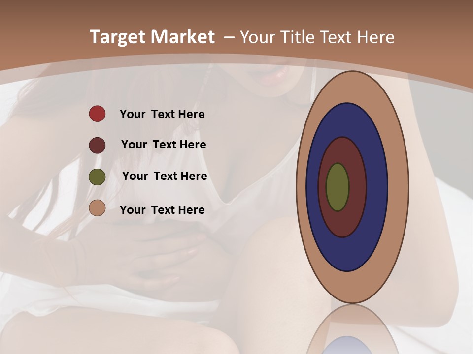 A Woman Sitting On A Bed With Her Stomach Exposed PowerPoint Template