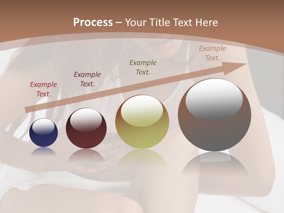 A Woman Sitting On A Bed With Her Stomach Exposed PowerPoint Template