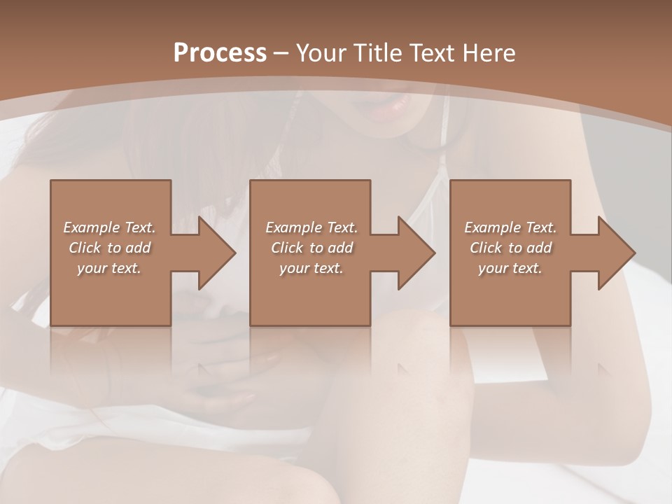 A Woman Sitting On A Bed With Her Stomach Exposed PowerPoint Template