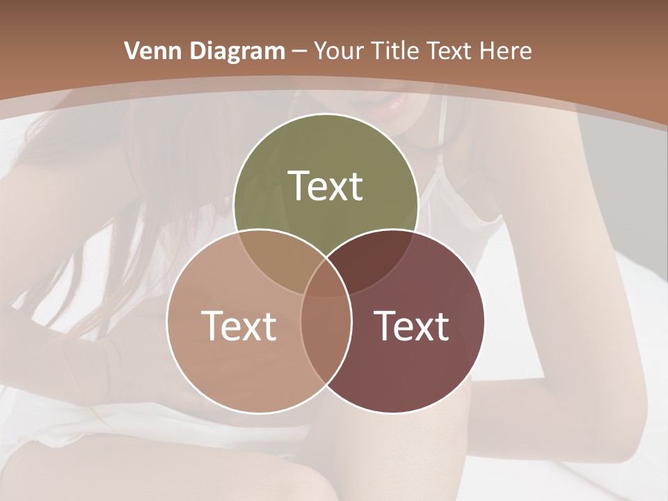 A Woman Sitting On A Bed With Her Stomach Exposed PowerPoint Template