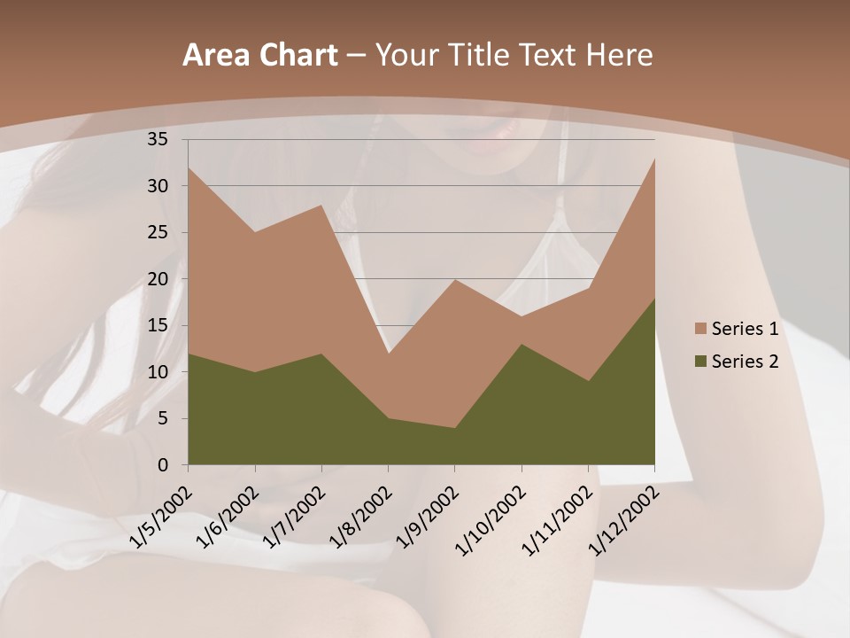 A Woman Sitting On A Bed With Her Stomach Exposed PowerPoint Template