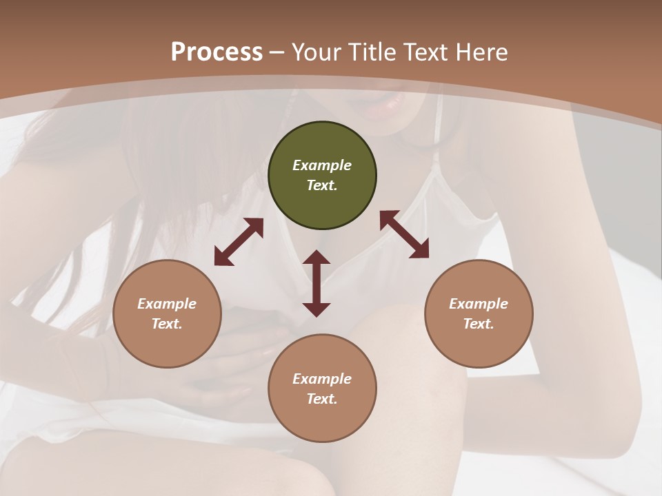 A Woman Sitting On A Bed With Her Stomach Exposed PowerPoint Template