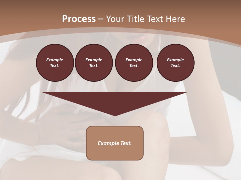 A Woman Sitting On A Bed With Her Stomach Exposed PowerPoint Template