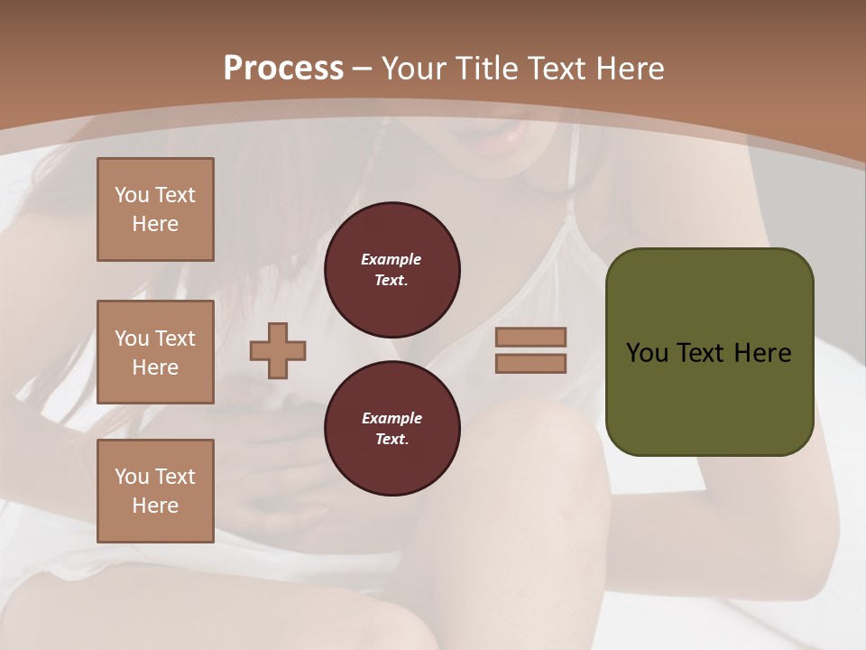A Woman Sitting On A Bed With Her Stomach Exposed PowerPoint Template