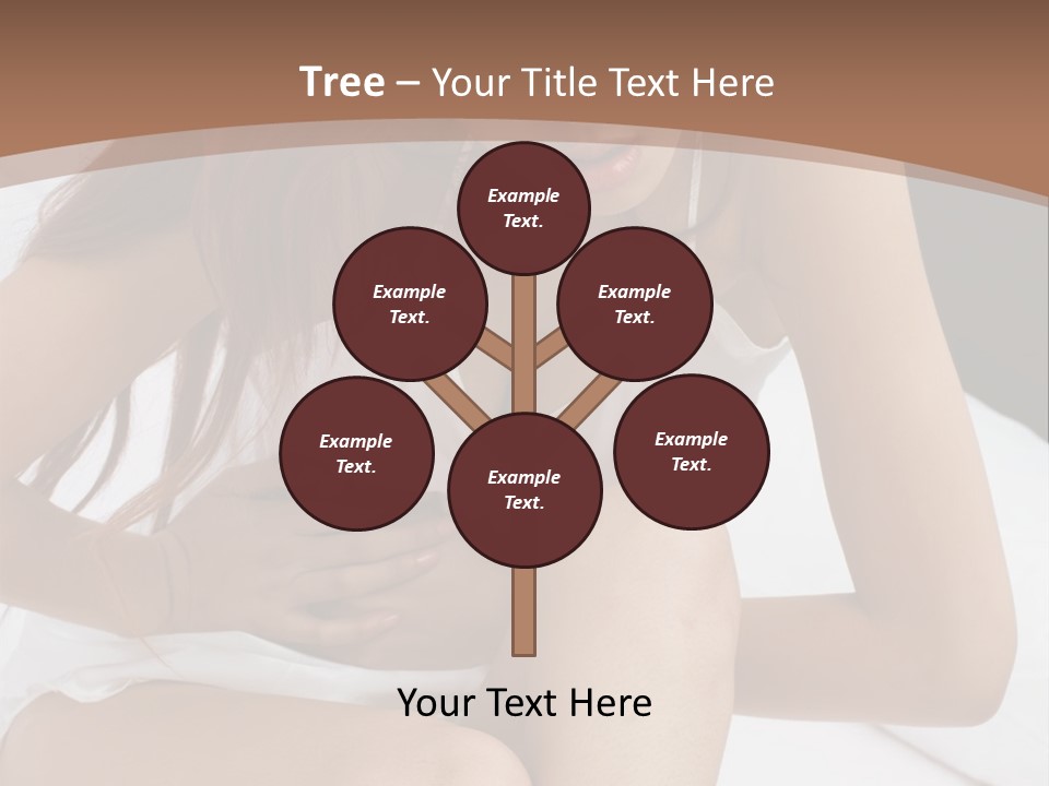 A Woman Sitting On A Bed With Her Stomach Exposed PowerPoint Template