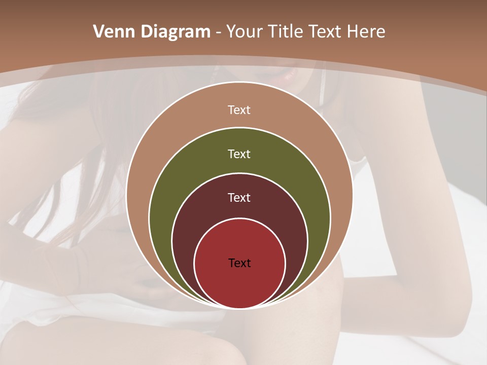 A Woman Sitting On A Bed With Her Stomach Exposed PowerPoint Template