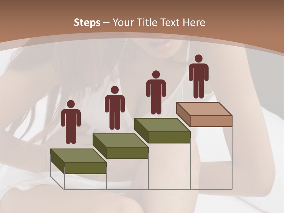 A Woman Sitting On A Bed With Her Stomach Exposed PowerPoint Template