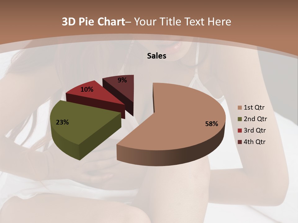 A Woman Sitting On A Bed With Her Stomach Exposed PowerPoint Template