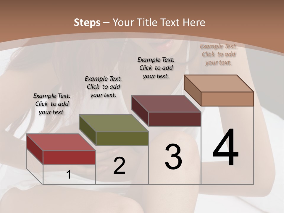 A Woman Sitting On A Bed With Her Stomach Exposed PowerPoint Template