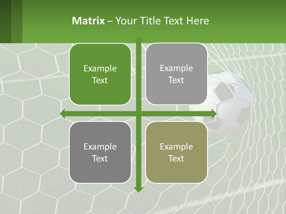 A Soccer Ball Is In The Net Of A Soccer Field PowerPoint Template