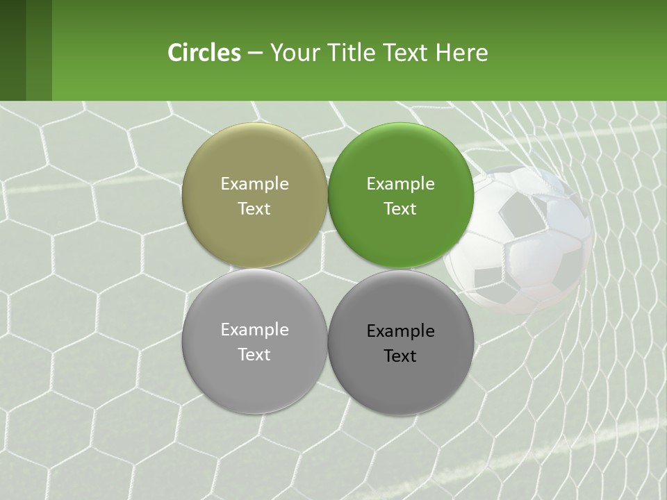 A Soccer Ball Is In The Net Of A Soccer Field PowerPoint Template