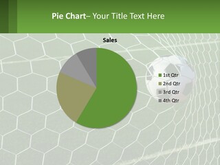 A Soccer Ball Is In The Net Of A Soccer Field PowerPoint Template