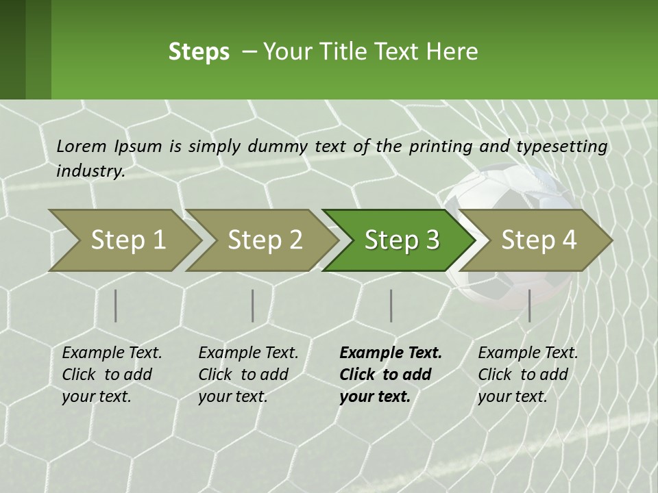 A Soccer Ball Is In The Net Of A Soccer Field PowerPoint Template