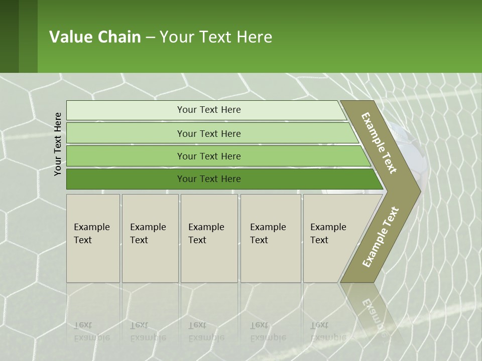 A Soccer Ball Is In The Net Of A Soccer Field PowerPoint Template