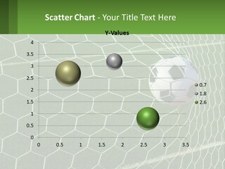A Soccer Ball Is In The Net Of A Soccer Field PowerPoint Template