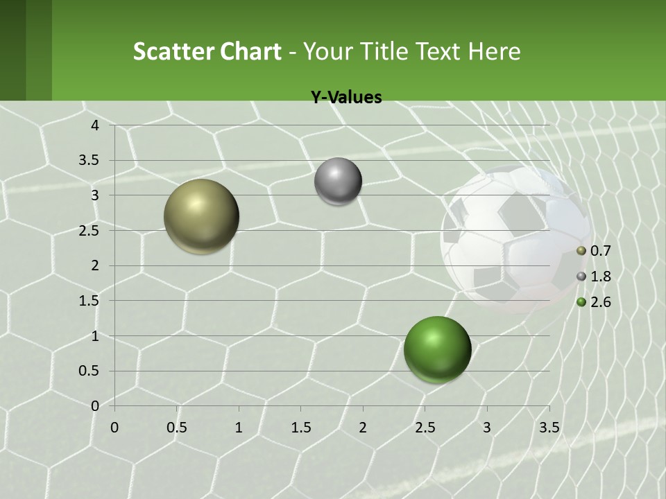 A Soccer Ball Is In The Net Of A Soccer Field PowerPoint Template