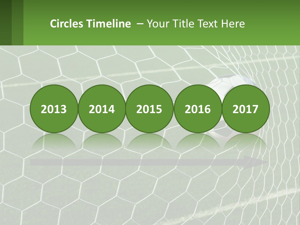 A Soccer Ball Is In The Net Of A Soccer Field PowerPoint Template