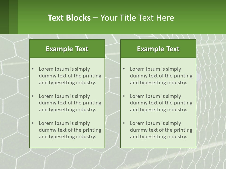 A Soccer Ball Is In The Net Of A Soccer Field PowerPoint Template