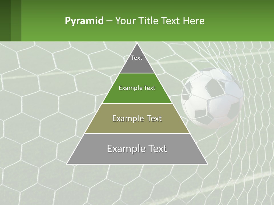 A Soccer Ball Is In The Net Of A Soccer Field PowerPoint Template