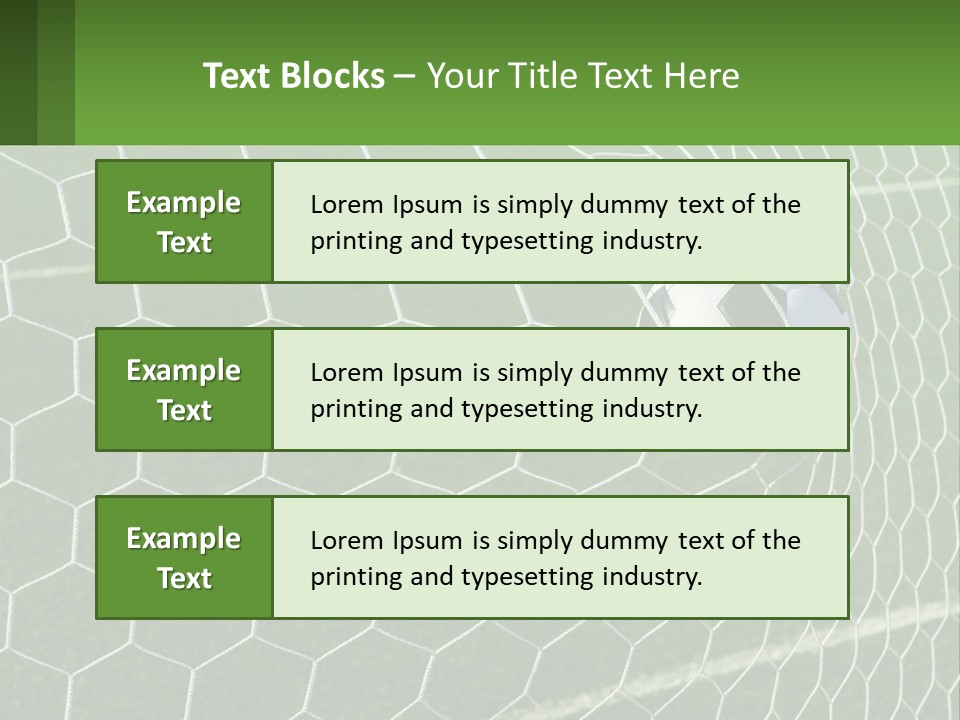 A Soccer Ball Is In The Net Of A Soccer Field PowerPoint Template