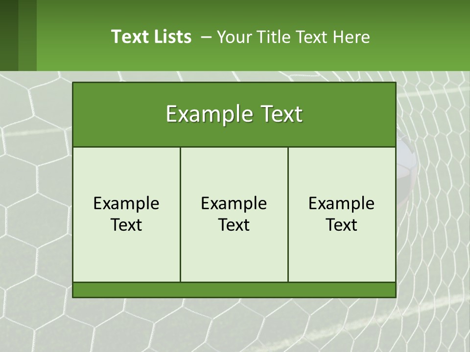 A Soccer Ball Is In The Net Of A Soccer Field PowerPoint Template
