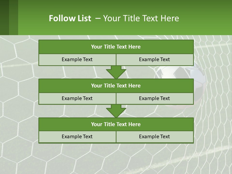 A Soccer Ball Is In The Net Of A Soccer Field PowerPoint Template