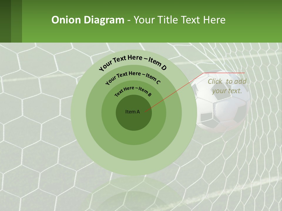A Soccer Ball Is In The Net Of A Soccer Field PowerPoint Template