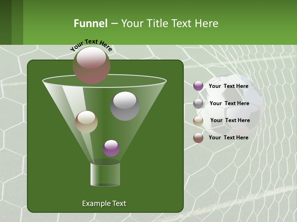A Soccer Ball Is In The Net Of A Soccer Field PowerPoint Template