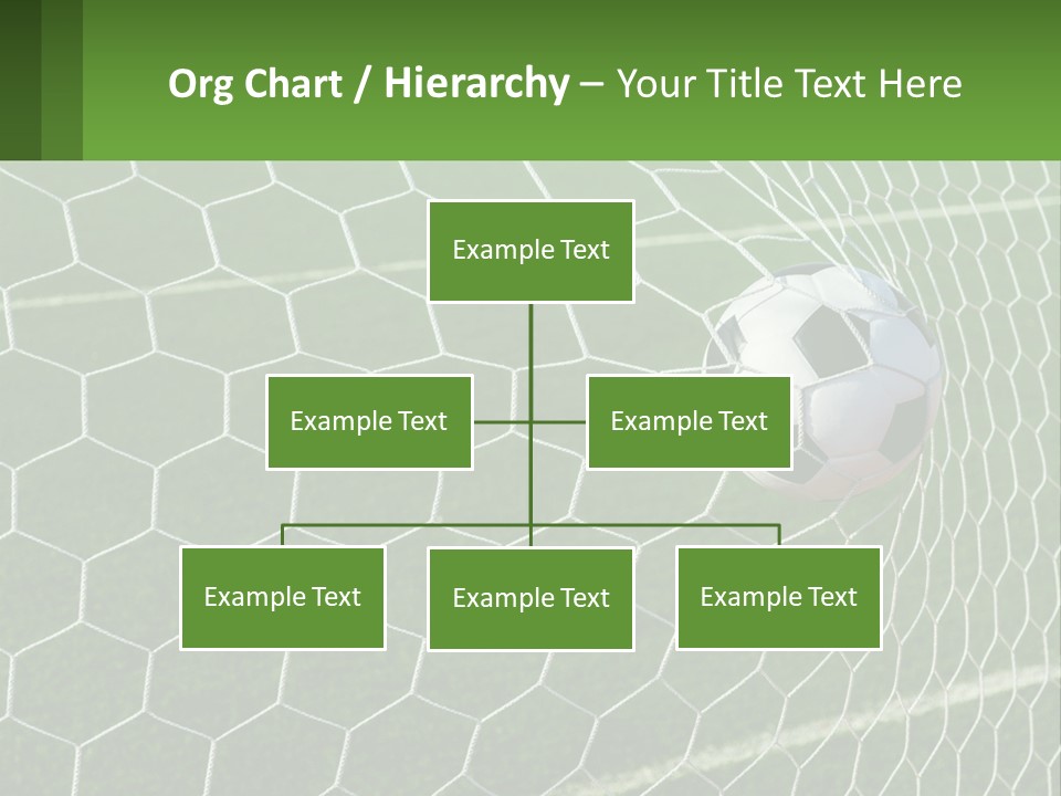 A Soccer Ball Is In The Net Of A Soccer Field PowerPoint Template