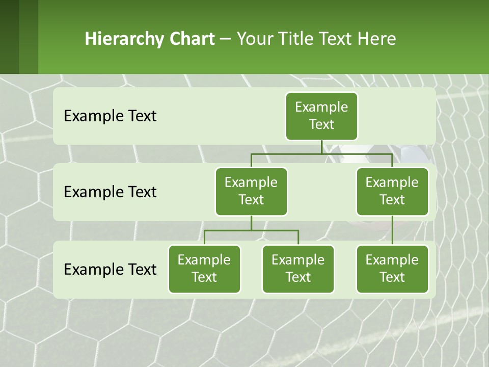 A Soccer Ball Is In The Net Of A Soccer Field PowerPoint Template