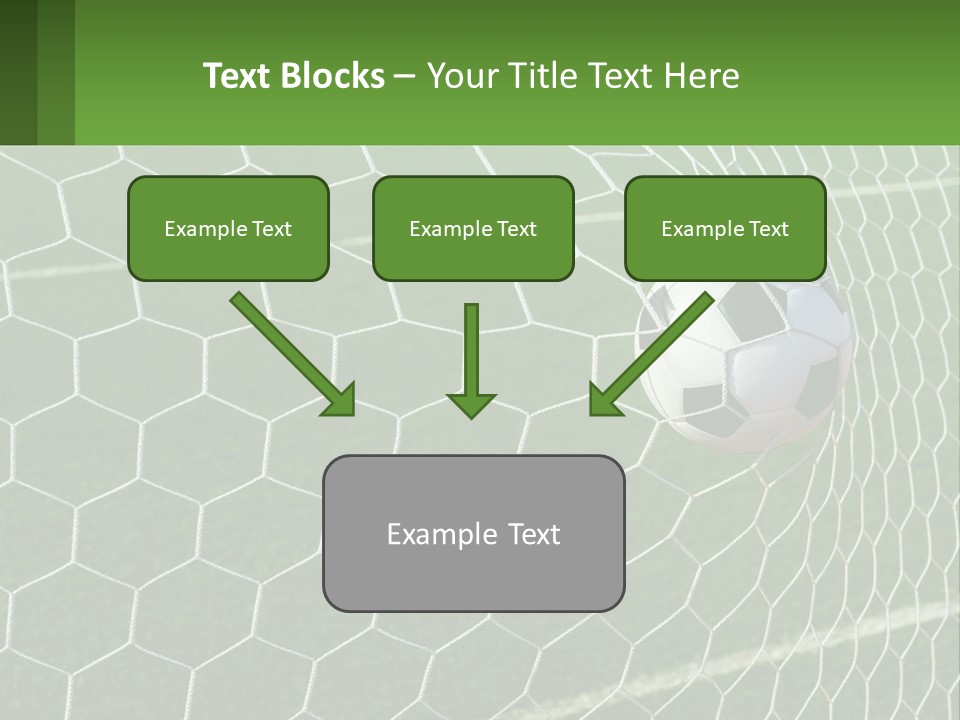 A Soccer Ball Is In The Net Of A Soccer Field PowerPoint Template