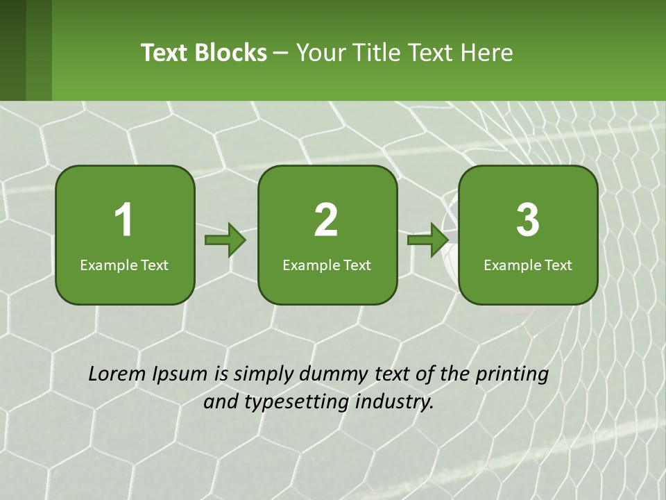 A Soccer Ball Is In The Net Of A Soccer Field PowerPoint Template